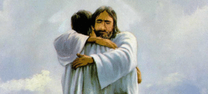 Jesus welcoming a wounded soul.